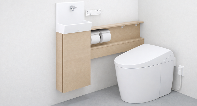 TOTOネオレスト手洗器付「ワンデーリモデル」