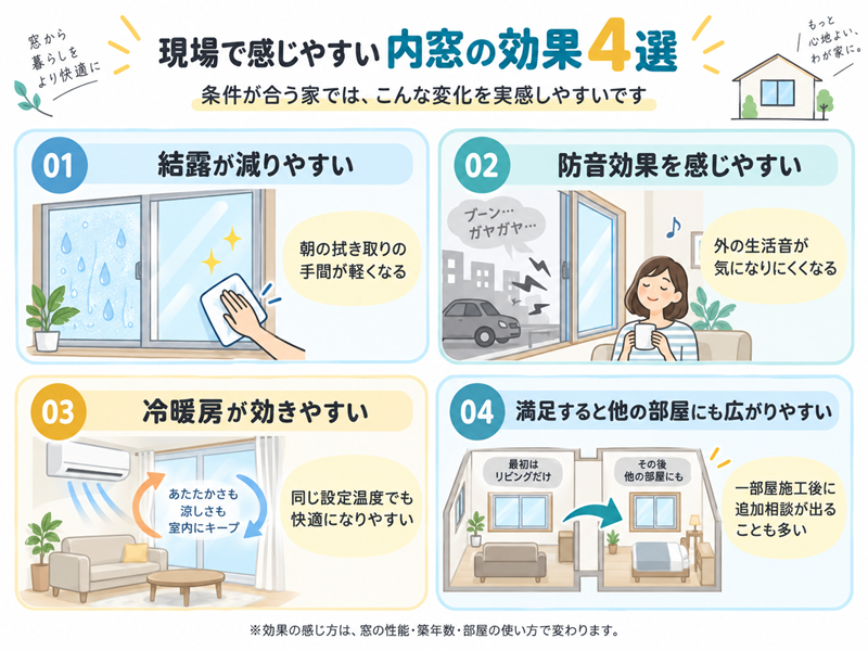 内窓効果4種